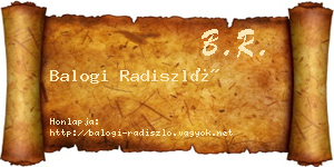 Balogi Radiszló névjegykártya